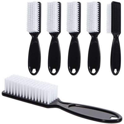 Black Nail Brush Fingernail Cleaner, ZUFUGHJK 6 Pcs fingernail cleaning brush Fingernail Scrub Nail Brushes with Handle Grip Hand Pedicure Scrubbing kit for Nails and Toes