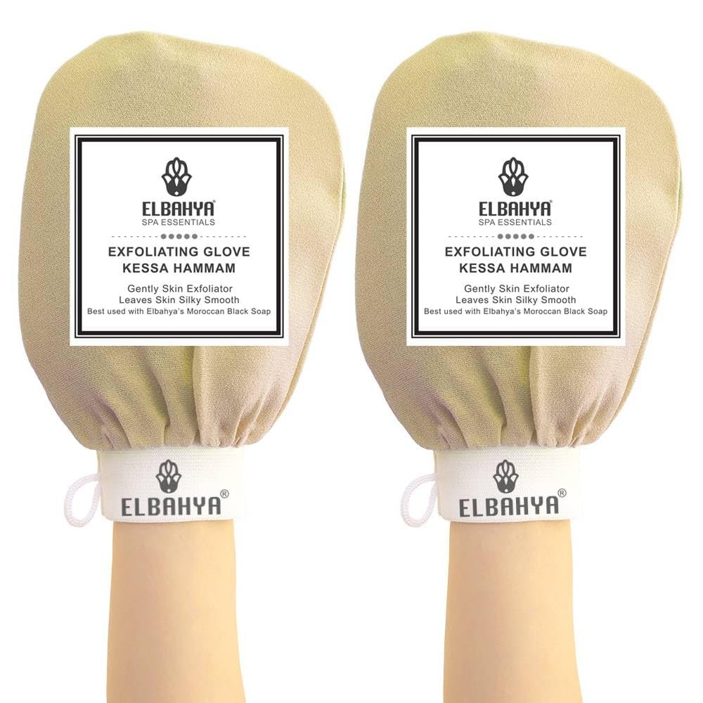 Elbahya Exfoliating Mitt Body Kessa Hammam (Gold Pack of 2)