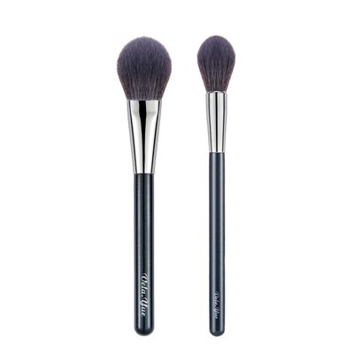 Vela.Yue Powder Brushes 2pcs Precision Makeup Brushes Set for Face Powder Blusher Highlighters Luminizers Cosmetics Beauty Tools Kit