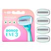 Dorco EVE3 Razors - Extra Smooth Shaving with 1 Handle & 2 Blade Refills, 3 Curved Blades, Flexible Aloe Vera Moisture Bar, Interchangeable Cartridge for Sensitive Skin view 1
