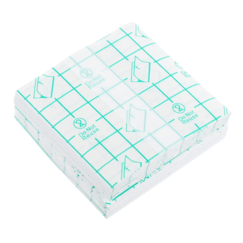 BIUDECO 100pcs Disposable Makeup Mixing Trays Pu Film Mixing Plates for Foundation Lipstick Eyeshadow and Nail Art Skin-friendly Lightweight
