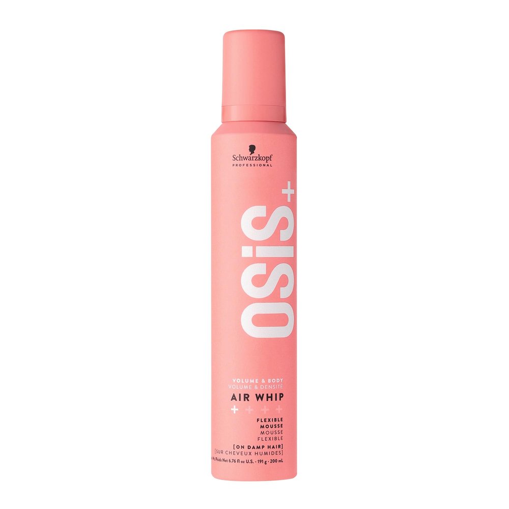 Schwarzkopf Osis Air Whip Volume and Hold Flexible Foam 200ml | Moist Hair Feel, Heat Protection