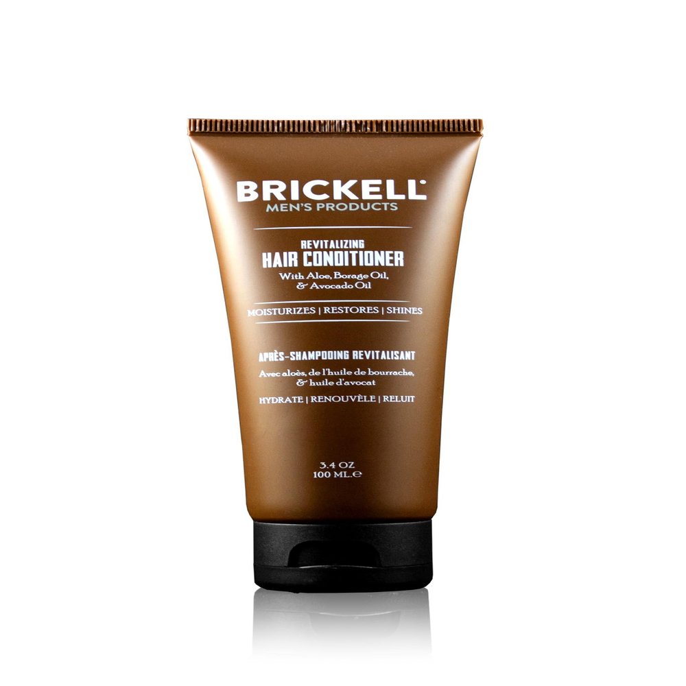Brickell Men's Revitalizing Hair Conditioner for Men, Natural and Organic Nourishing Hair Conditioner, Restores Shine and Moisture, 3.4 Ounce, Scented, New Formula