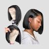 10 Straight Bob Wig 13x4 HD Lace Pre Plucked Human Hair Lacefront Wig Brazilian Straight human Hair Wigs For Women Bleached Knots(10inch) view 3