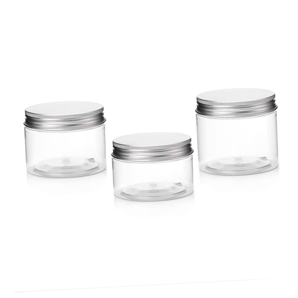 VILLFUL Skincare Jars 3 Pack Travel Lotion Sample Jars Plastic Cream Bottles Screw Cap