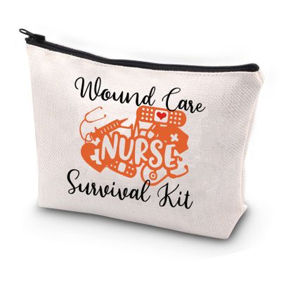 JYTAPP Wound Care Nurse Makeup Bag Wound Care Nurse Gifts RN Wound Nursing Department Wound Nurse Survival Kit Zipper Pouch Bag