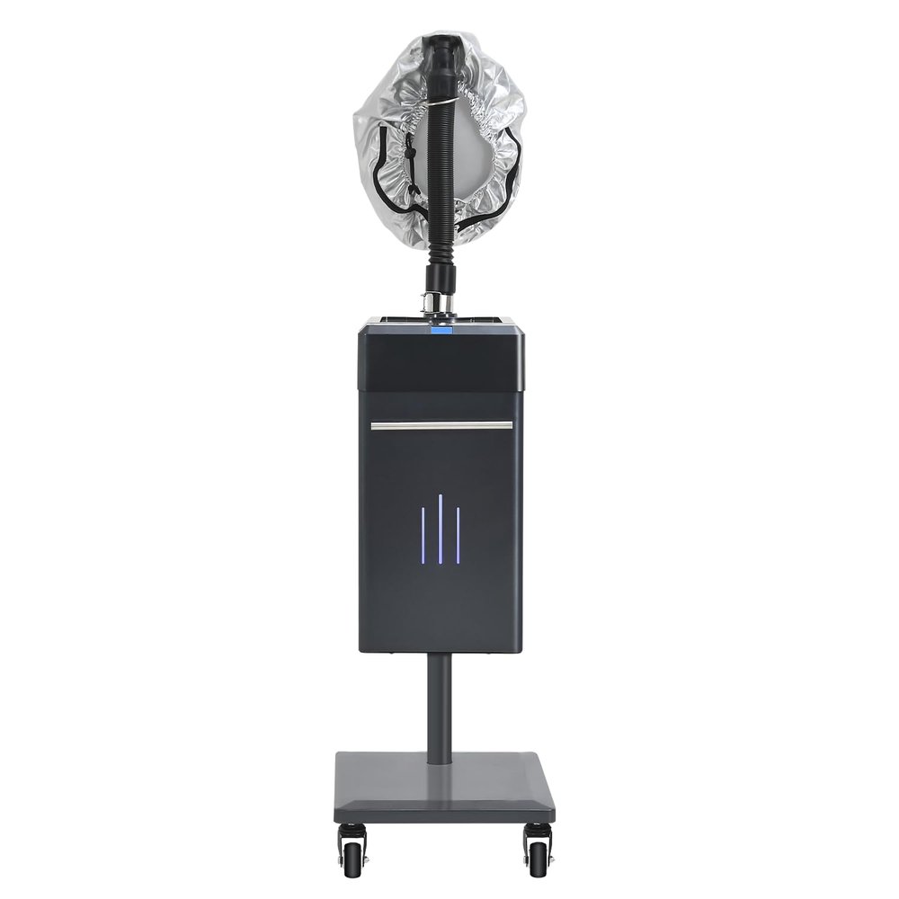 Nano Hair Steamer,Professional Micro Mist Anion Hair Processor with Rolling Base for Deep Hair Care Repair, Hair Styling (Black)