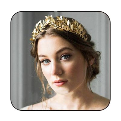 JAKAWIN Greek Goddess Headband Accessories Gold Leaf Crown for Women HG001 (Gold)
