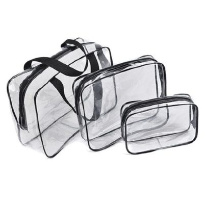 3Pcs Crystal Clear Cosmetic Bag Waterproof Packing Organizer Gift for Parent Friend and Family