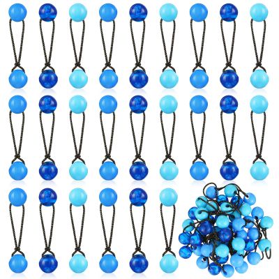 Jutom 24 Pieces Hair Tie Balls 20mm Bubble Ponytail Holders for Girls Double Bead Bubble 80s 90s Hair Balls Tie Elastic Accessories for Baby Toddler(Blue Series)