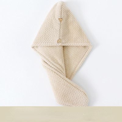 BOSASH Dry Hair Cap Dry Hair Towel Women's Double Coral Fleece Pineapple Check Dry hat Pineapple gkaki