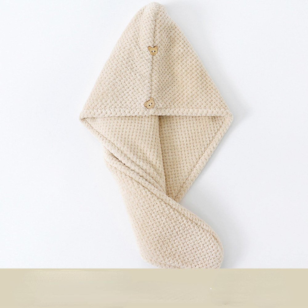 BOSASH Dry Hair Cap Dry Hair Towel Women's Double Coral Fleece Pineapple Check Dry hat Pineapple gkaki
