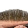 Toupee For Men Hair Replacement System Swiss Lace With PU Mens Toupee Bleached Knots Lace Front Hairpiece For Men 100% European Remy Human Hair Unit 8"x10"#410 Medium Brown with 10% Gray-120% density view 3