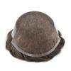 Toupee For Men Hair Replacement System Swiss Lace With PU Mens Toupee Bleached Knots Lace Front Hairpiece For Men 100% European Remy Human Hair Unit 8"x10"#410 Medium Brown with 10% Gray-120% density view 4