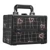 Joligrace Makeup Train Case Portable Makeup Case Organizer 2 Trays Cosmetic Box Storage with Mirror Lockable with Key for Cosmetics Nail Tech Traveling Makeup Travel Box Punk Love Hearts view 1