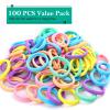 100PCS 2 Inches Hair Ties for Women Girls, Sublaga Seamless Thick Hair Band, Elastic Hair Ties No Damage Ponytail Holder (Spring color) view 2