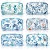 Kacctyen 6 Pcs Clear Makeup Bag Waterproof travel Cosmetic Thickened PVC Toiletry Beach Theme with Whale Starfish Turtle Ocean Sea Animals Print Beauty Cosmetic Makeup Bag Gifts view 1
