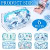 Kacctyen 6 Pcs Clear Makeup Bag Waterproof travel Cosmetic Thickened PVC Toiletry Beach Theme with Whale Starfish Turtle Ocean Sea Animals Print Beauty Cosmetic Makeup Bag Gifts view 2
