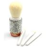 Bestbling Bling bling Rhinestones Mini Makeup Brush Set for Eyes and Face - 4 in 1 Portable Makeup Brush Set with Extendable Handle (Silver) view 4