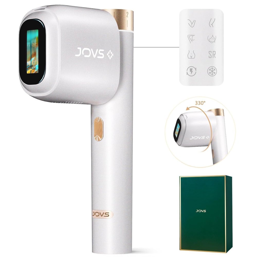 JOVS Laser Hair Removal, [24J Energy] IPL Hair Removal for Women and Men, 37F Painless Sapphire Ice-Cooling Tech, 6 Modes for Whole Body Hair Removal Device, 2 in 1 Skin Rejuvenation, 330 Rotation