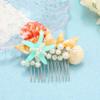 JEAIRTS Starfish Hair Comb Silver Shell Pearl Headpiece Conch Beach Wedding Hair Accessories for Women view 1