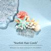 JEAIRTS Starfish Hair Comb Silver Shell Pearl Headpiece Conch Beach Wedding Hair Accessories for Women view 3