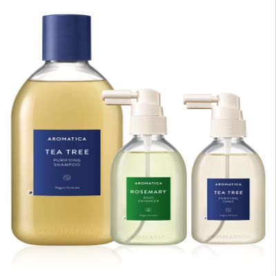 AROMATICA Tea Tree Tonic + Rosemary Root Enhancer + Tea Tree Shampoo