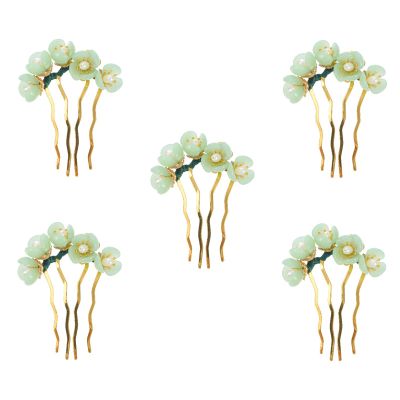 Beaupretty Jade Hair Pins Set with Lotus Flower Tassel Traditional Chinese Decorative Hair Accessories for Women Party Daily Styling