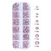 HNUIX Nail Rhinestones - 3D Multi Shape Size Crystal, Light Pink Nail Gems, Flat Back, with Kit, for Nail Art, DIY Decorations view 3