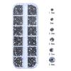 HNUIX Nail Rhinestones - 3D Multi Shape Size, Crystal Mineral Gray Nail Gems, Flat Back, with Kit, for Nail Art, DIY Decorations view 3