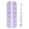 HNUIX Nail Rhinestones - 1600pcs 3D Multi Shape Size Crystal, Pink AB Nail Gems, Flat Back, with Kit, for Nail Art, DIY Decorations view 3
