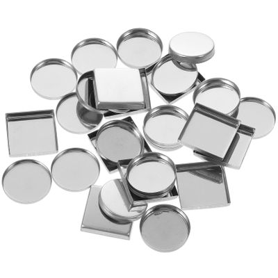 LALAFINA 30pcs Empty Metal Makeup Pans for Diy Eyeshadow Palette Round and Square Containers for Blush Lipstick and Cosmetic Organizing