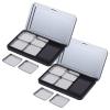 Minkissy Empty Eyeshadow Palette Magnetic Makeup Palette with Mirror Refillable Eyeshadow Palette Empty Lipstick Pallet Empty Eyeshadow Pans for Eyeshadow Lipstick Blush Powder, 2PCS view 1