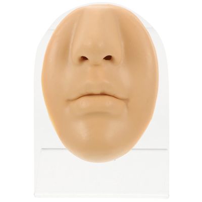 Beavorty 1set Face Model for Piercing Practice Realistic Nose and Mouth Display Training Mannequin Stand for Jewelry Display and Piercing Simulation Skin Tone Finish