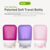 humangear GoToob+ Refillable Silicone Travel Size Bottles with Locking Cap, 3pk Set, Rose/Lilac/Magenta, Small (1.7 fl.oz; 53ml) view 2