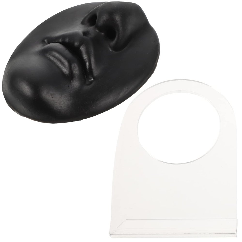 Beavorty 1set Mouth Face Model for Piercing Practice Realistic Nose and Mouth Simulation Tool with Stand for Jewelry Display and Training