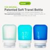 humangear GoToob+ Refillable Silicone Travel Size Bottles with Locking Cap, 3pk Set, Mint/Aqua/Teal, Small (1.7 fl.oz; 53ml) view 2
