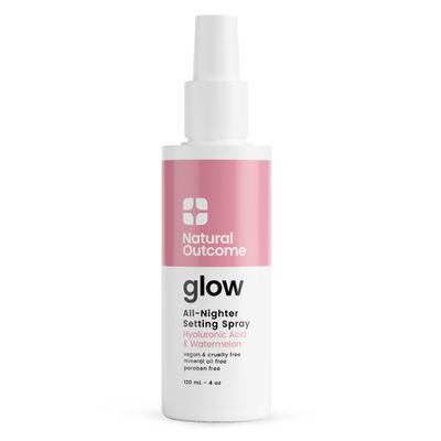 natural outcome Glow Makeup Setting Spray Mattifying, Long Lasting Facial Mist with Hyaluronic Acid & Watermelon | Oil-Free Vegan Formula for All Skin Types 4 oz