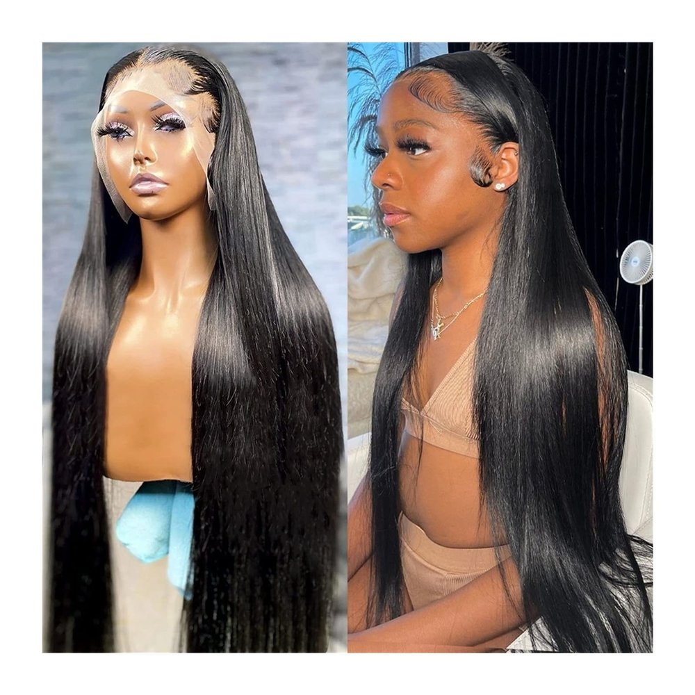 wig Straight Lace Frontal Wig 13X4 13X6 Transparent Human Hair Lace Wig Brazilian Remy Hair Pre Plucked Glueless 5X5 Straight Lace Closure Wig for Women Hair Replacement Wigs ( Color : 13X6 Lace Wig ,