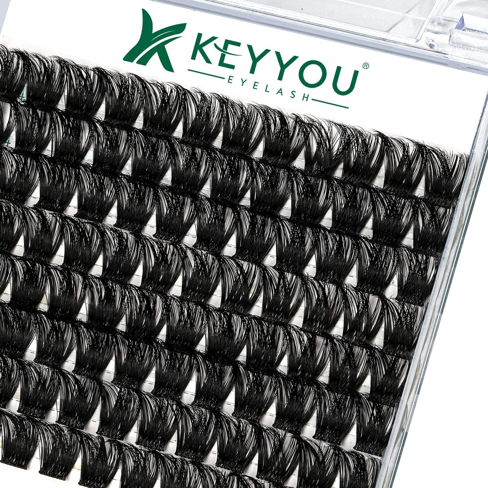 Lash Clusters 96pcs Individual Lashes Y01 D Curl 16mm Cluster Lashes KEYYOU Volume Wispy Lash Extension Soft&Comfortable Easy DIY at Home(Y01,D-16mm)