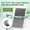 Lash Clusters 96pcs Individual Lashes Y01 D Curl 16mm Cluster Lashes KEYYOU Volume Wispy Lash Extension Soft&Comfortable Easy DIY at Home(Y01,D-16mm) view 2
