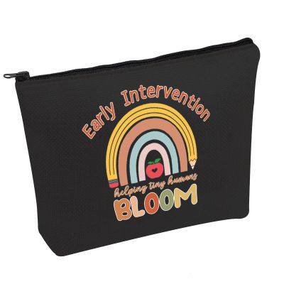 PWHAOO Early Intervention Therapist Gift Helping Tiny Humans Blood Cosmetic Bag Teacher Gift (Tiny Humans BLOOM B)