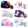 6 Pcs Working Cap with Button Sweatband, Adjustable Bouffant Scrub Caps Women Long Hair Butterflies Colorful view 1