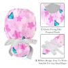 6 Pcs Working Cap with Button Sweatband, Adjustable Bouffant Scrub Caps Women Long Hair Butterflies Colorful view 4