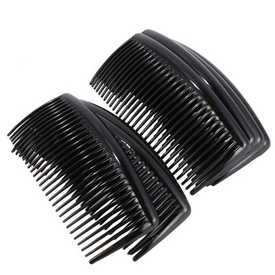 FRCOLOR Pcs French Side Hair Comb Clips 27 Teeth Hair Clip Combs Comb Bridal Wedding Veil Comb Hairdressing Combs for Women (Black)