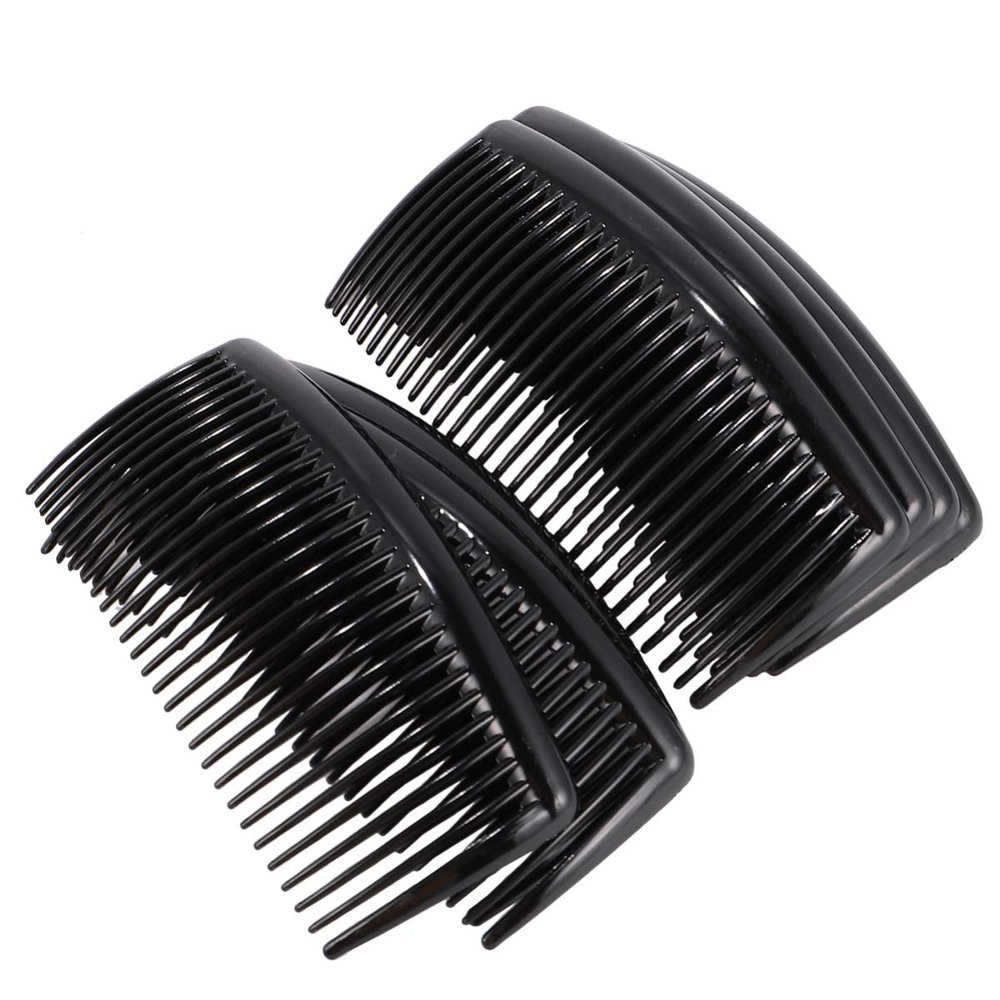 FRCOLOR Pcs French Side Hair Comb Clips 27 Teeth Hair Clip Combs Comb Bridal Wedding Veil Comb Hairdressing Combs for Women (Black)