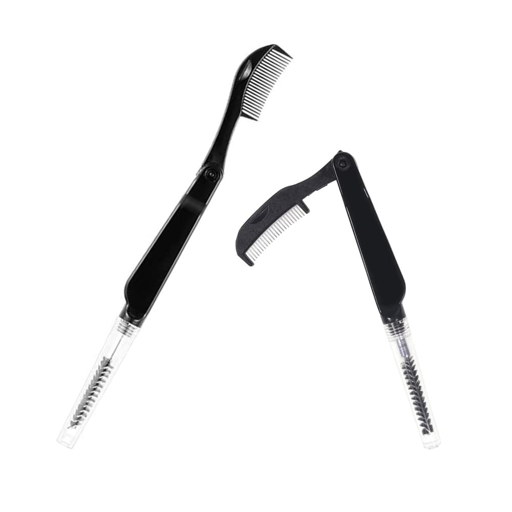 Folding Eyebrow Comb, 2 Pcs Eyelash Separator Eyebrow Grooming Brush Eyebrow Brush Makeup Cosmetic Tools for Girls and Lady