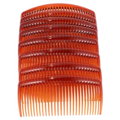 FRCOLOR Pcs French Side Hair Comb Clips 27 Teeth Hair Clip Combs Comb Bridal Wedding Veil Comb Hairdressing Combs for Women (Coffee)