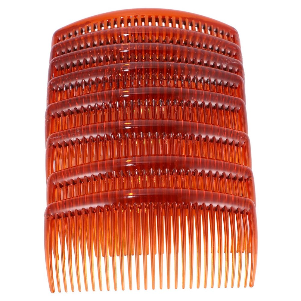 FRCOLOR Pcs French Side Hair Comb Clips 27 Teeth Hair Clip Combs Comb Bridal Wedding Veil Comb Hairdressing Combs for Women (Coffee)
