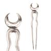 2pack Crescent Moon Styling Pins Black Wicca Witch Hair Slide Renaissance Festival Hair Acceossories for Women Hair Stick Antique Silver Plated view 1